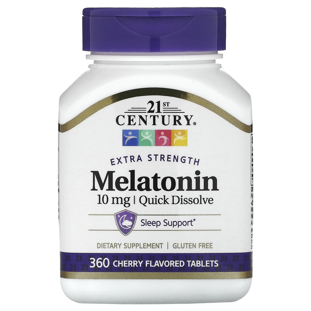 21st Century Extra Strength Μελατονίνη, Quick Dissolve, Cherry, 10 mg, 360 δισκία