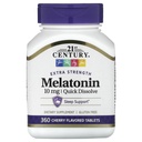 21st Century Extra Strength Melatonin, Quick Dissolve, Cherry, 10 mg, 360 Tablets