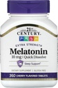 21st Century Extra Strength Melatonin, Quick Dissolve, Cherry, 10 mg, 360 Tablets