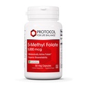 ΠΡΩΤΟΚΟΛΛΟ ΖΩΗΣ 5-μεθυλοφολικού 5,000mcg - Superior Methyl Folate Βιοδιαθεσιμότητα - για την υποστήριξη του εγκεφάλου - Folate συμπλήρωμα για γυναίκες & άνδρες - Kosher & Vegan - 50 Veg Caps