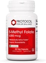ΠΡΩΤΟΚΟΛΛΟ ΖΩΗΣ 5-μεθυλοφολικού 5,000mcg - Superior Methyl Folate Βιοδιαθεσιμότητα - για την υποστήριξη του εγκεφάλου - Folate συμπλήρωμα για γυναίκες & άνδρες - Kosher & Vegan - 50 Veg Caps