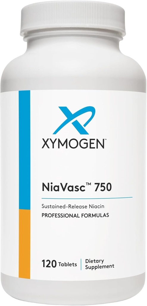 XYMOGEN NiaVasc 750 - Παρατεταμένη-Απαγόρευση Νιασίνη για μια μικρότερη Flushing Effect - Υποστηρίζει τη συντήρηση των Υγιών Λιπιδίων Αίματος (120 δισκία Time-Alease)