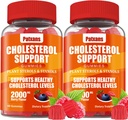 2 Packs Cholesterol Support Gummies, Containing 2000 MG of Plant Sterols & Sterols, Cholesterol Complex Gummies, Support Healthy Cholesterol Levels, Energy Support, Mixed Berry Flavor, 120 Cts