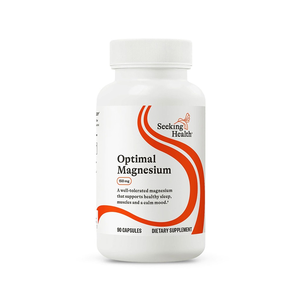 Seeking Health Optimal Magnesium - Mineral Supplement Aids Optimal Magnesium Absorption - Bioavailable Forms of Magnesium for Energy, Sleep & Bone Health Support - 150 mg, 90 Capsules