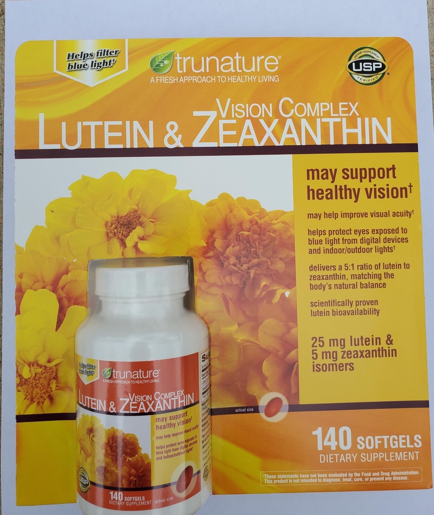 Συγκρότημα Tru-Nature Vision Lutein & Zeaxanthin, ένα πακέτο 140 Softgels