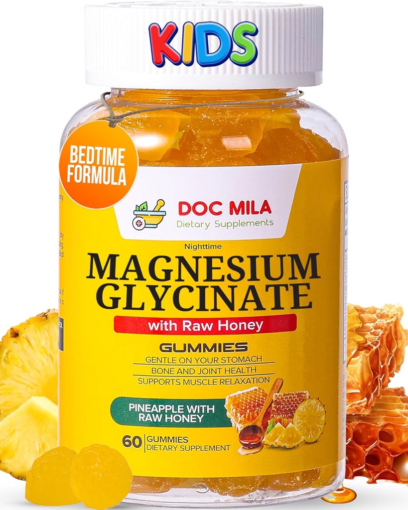 Glycinate Gummys μαγνήσιο 100mg για παιδιά και ενήλικες - Formula ώρα ύπνου, Deep Calm Sleep Supplement - Glicinato de Magnesio