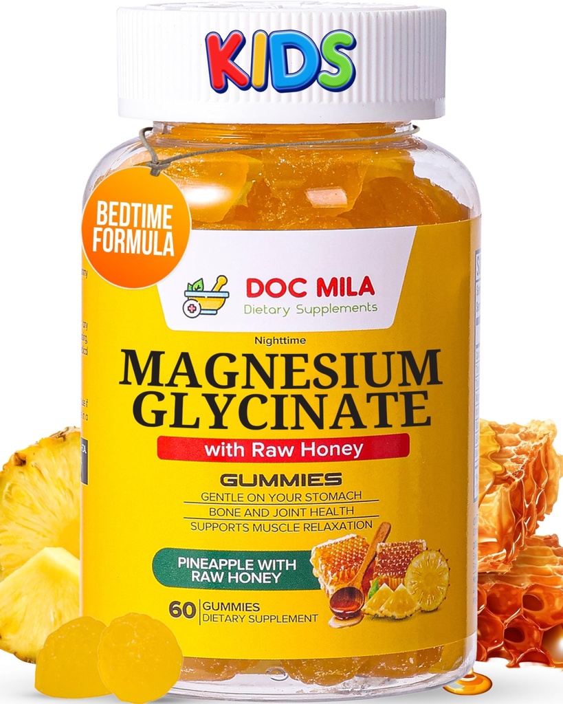 Glycinate Gummys μαγνήσιο 100mg για παιδιά και ενήλικες - Formula ώρα ύπνου, Deep Calm Sleep Supplement - Glicinato de Magnesio