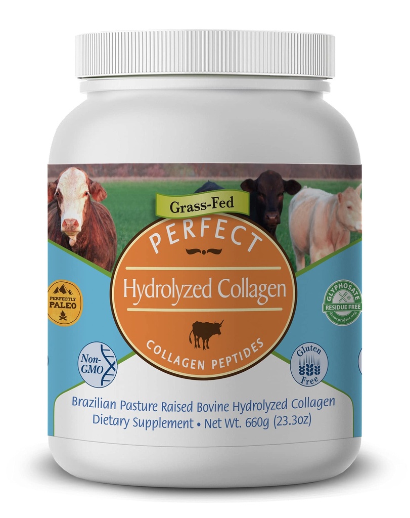 Perfect Συμπληρώματα – Unflaved Hydrolyzed Collagen Powder for Men and Women - Collagen Peptides - Mix in Hot Cold Liquids, Grass Fed, Εύκολη απορρόφηση, 660 Grams
