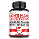 Satoomi 10in1 Cordyceps Mushroom Supplement - Συνδυάζεται με Lions Mane, Turkey Tail Mushroom, Reishi Mushroom & Others - 90 Κάψουλες για 90 Service Supply