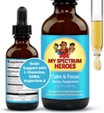 My Spectrum Heroes Calm & Focus Supplement Drops - Υποστήριξη εγκεφάλου με L-theanine, GABA, Huperzine A - Ενίσχυση Εστίασης για Παιδιά ή Ενήλικες - Ενίσχυση Συγκέντρωσης για Παιδιά & Έφηβοι - 2,02 FL oz. (60 ml)
