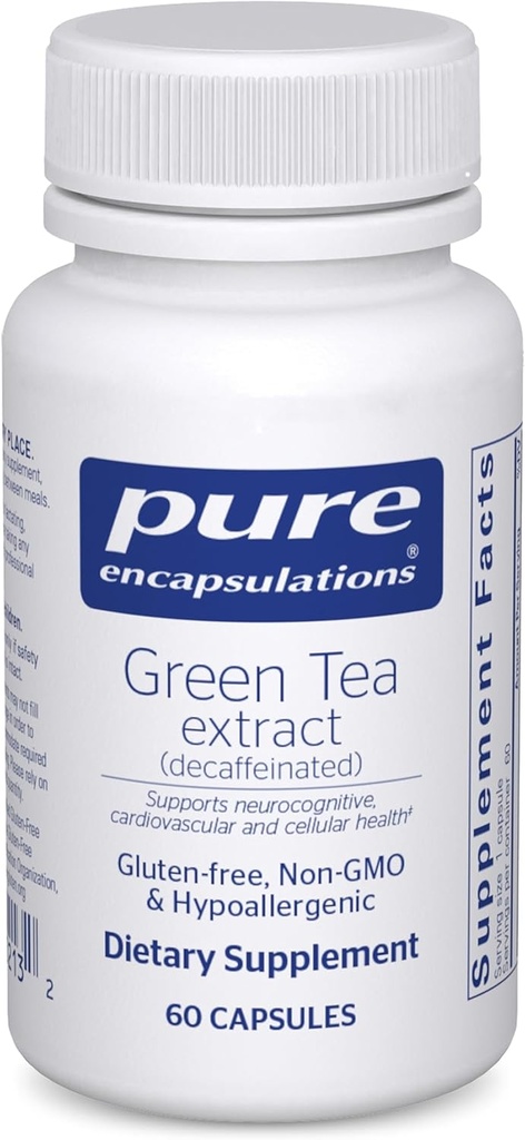 Pure Encapsulations Green Tea Extract (Decaffeinated) | Hypoallergenic Antioxidant Support for All Cells in The Body* | 60 Capsules