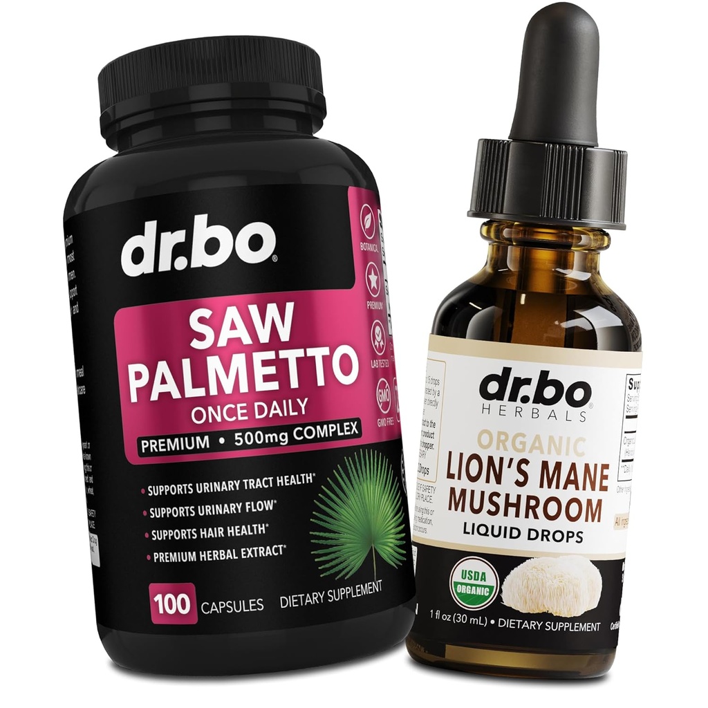 Saw Palmetto για τις γυναίκες Απώλεια μαλλιών & Lions Mane Mushroom Drops - DHT Blocker Growth Plus Bladder & Organic Lion's Mane Mushroom Liquid Drops Βάμμα - Pure Saw Palmetto Hair Loss & Urination Pills