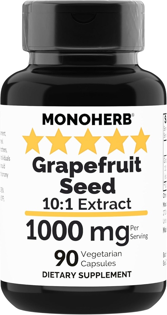MONOHERB εκχύλισμα σπόρων γκρέιπφρουτ 1000 mg - 90 κάψουλες χορτοφάγων