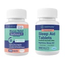 WELMATE Nighttime Wellness Bundle: Mucus Relief Guaifenesin 600mg Mucus Relief (200 Ct) & Doxylamine Ηλεκτρικό 25mg Sleep Aid (200 Ct)