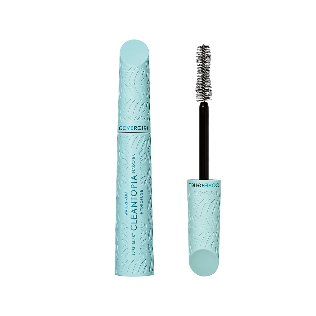CoverGirl Lash Blast Cleantopia, Αδιάβροχη Mascara, Aloe Leaf Extract, Βιταμίνη Ε & Ceramide, Απαλή Φόρμουλα, Volumizing, Long-Wearing, Transfer-Proof, Extreme Black,1 Count