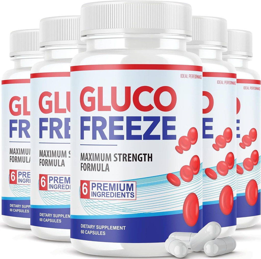 (5 Συσκευασία) Χάπια Glucofreeze - Επίσημη Φόρμουλα Gluco Παγωμένα Χάπια - Χάπια Glucofreeze, Gluco Παγωμένο Συμπλήρωμα Διατροφής, GlucoFreeze Σύνθετη Φόρμουλα Δύναμης με Κανέλα Μπαρκ (300 κάψουλες)