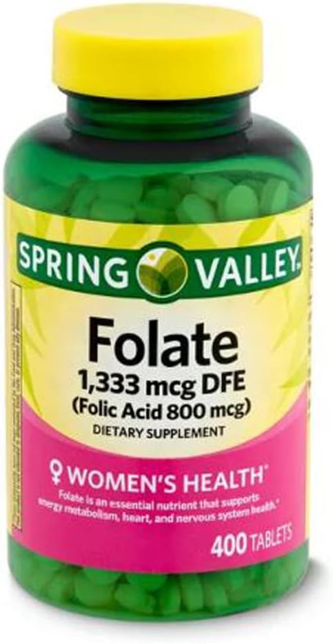 Ανοιξιάτικη κοιλάδα Folate Dietary Supplement, 1,333 mcg, 400 Count