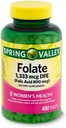 Ανοιξιάτικη κοιλάδα Folate Dietary Supplement, 1,333 mcg, 400 Count