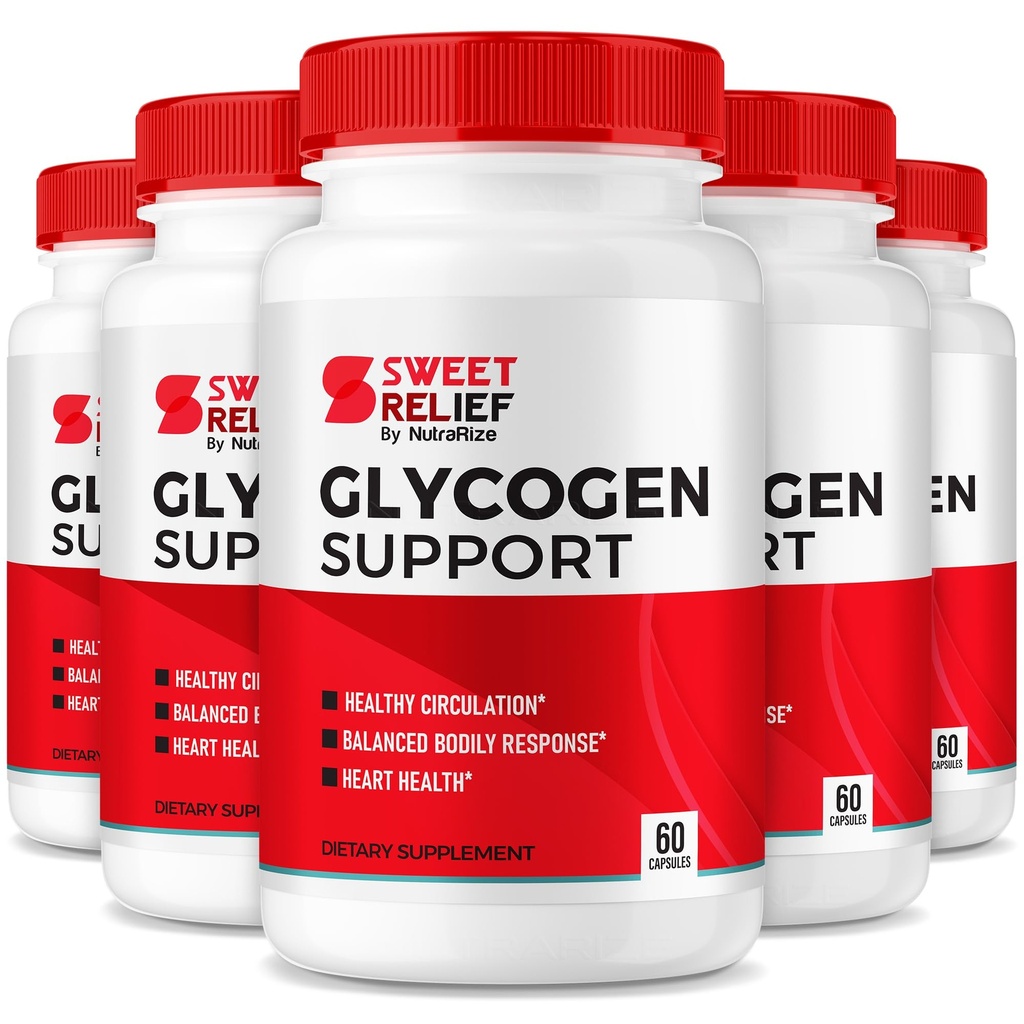 NutraRize (Pack of 5 Sweet Relief Glycogen Support - Glycogen Capsules, Blood Vessel Cleaner, Advanced Formula for Overall Wellness, Reviews (300 Capsules)