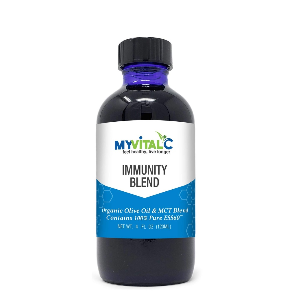 MyVitalC Ανοσία Μείγμα σε Βιολογικό Επιπλέον Παρθένο Ελαιόλαδο & MCT Συμπλήρωμα Μειγμάτων 120 ML - Καθαρό ESS60 για Nootropic - Εστίαση - Ύπνος - Αντιοξειδωτικό - Ενέργεια - Μακροζωία & Ανοσία