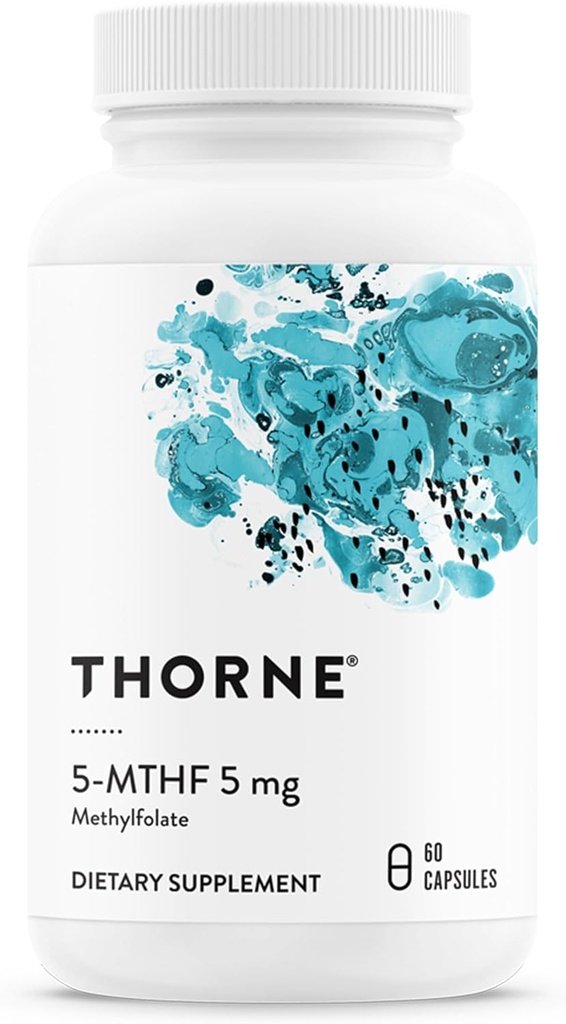 THORNE - 5-MTHF - Methylfolate (Active B9 Folate) Supplement - Supports Cardiovascular Health, Fetal Development, Nerve Health, Methylation & Homocysteine Levels* - 60 Servings - 5-MTHF 5mg