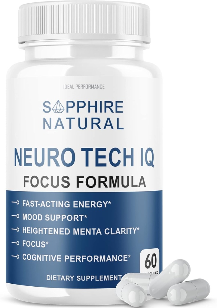 Neuro Tech IQ Brain Supplement Neurotech Iq Focus Formula Pills (60 Capsules)