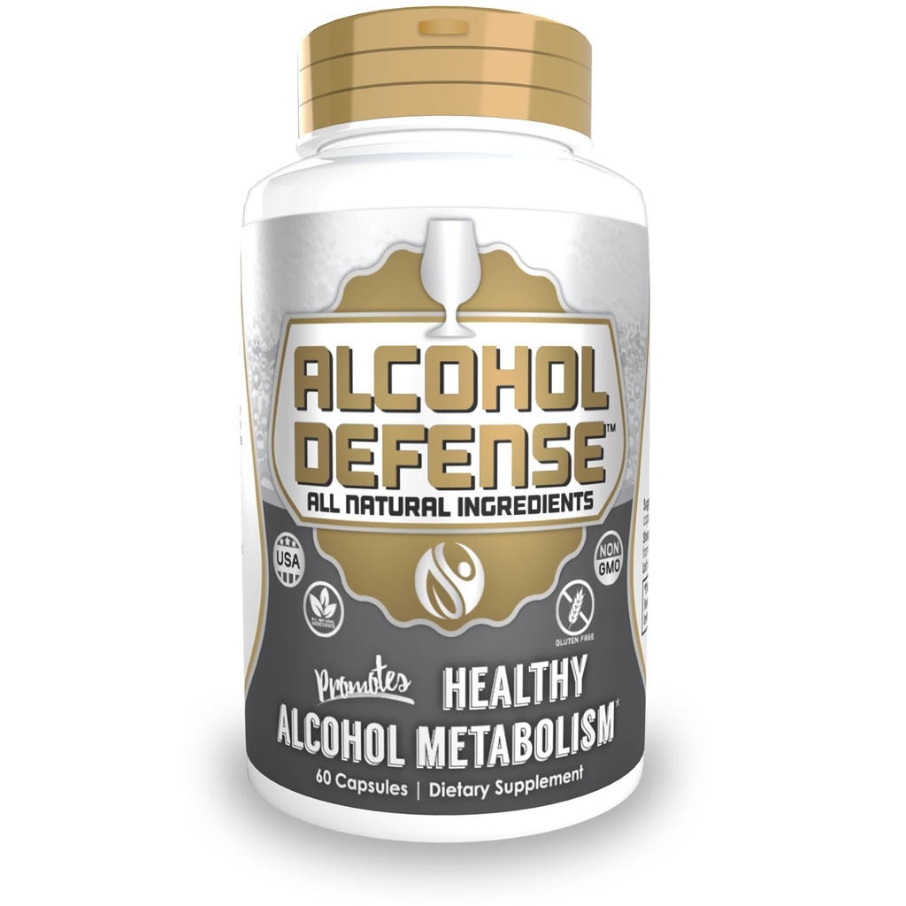 Alcohol Defense Capsules | 60 Count | Promotes Healthy Alcohol Metabolism | Contains Dihydromyricetin, Ginger Extract