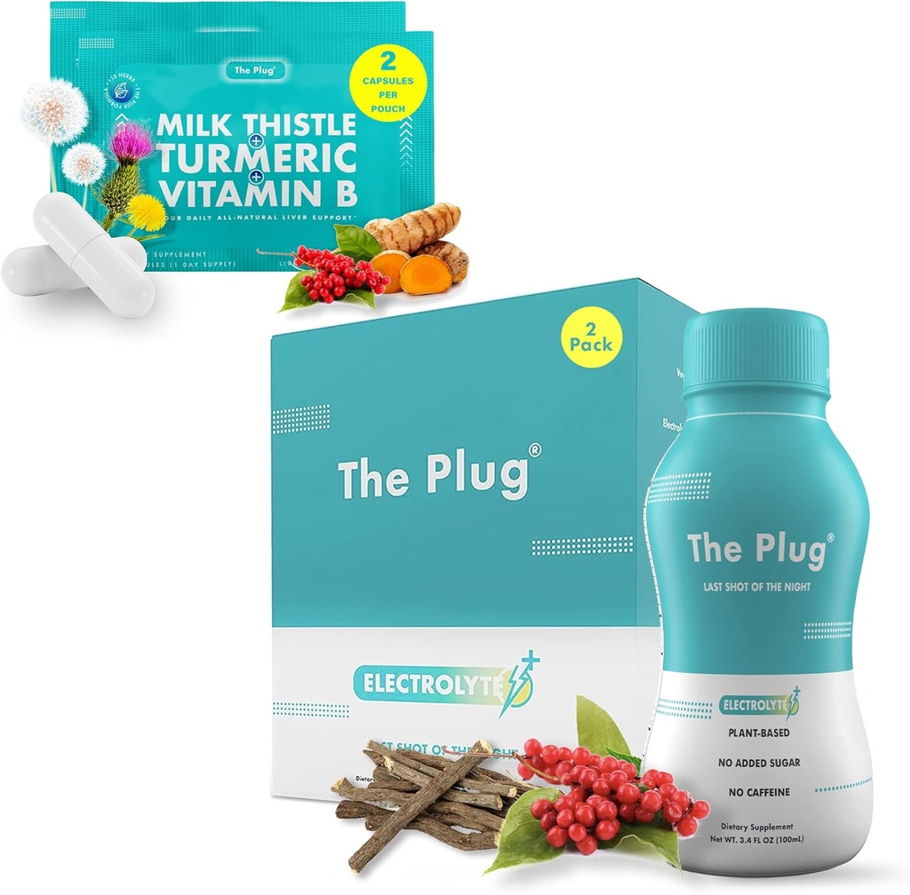 Το Plug Liver Cleanse Detox & Bundle επισκευής - Συμπληρώματα Χάπια & Ποτό αποκατάστασης (2 Pack)