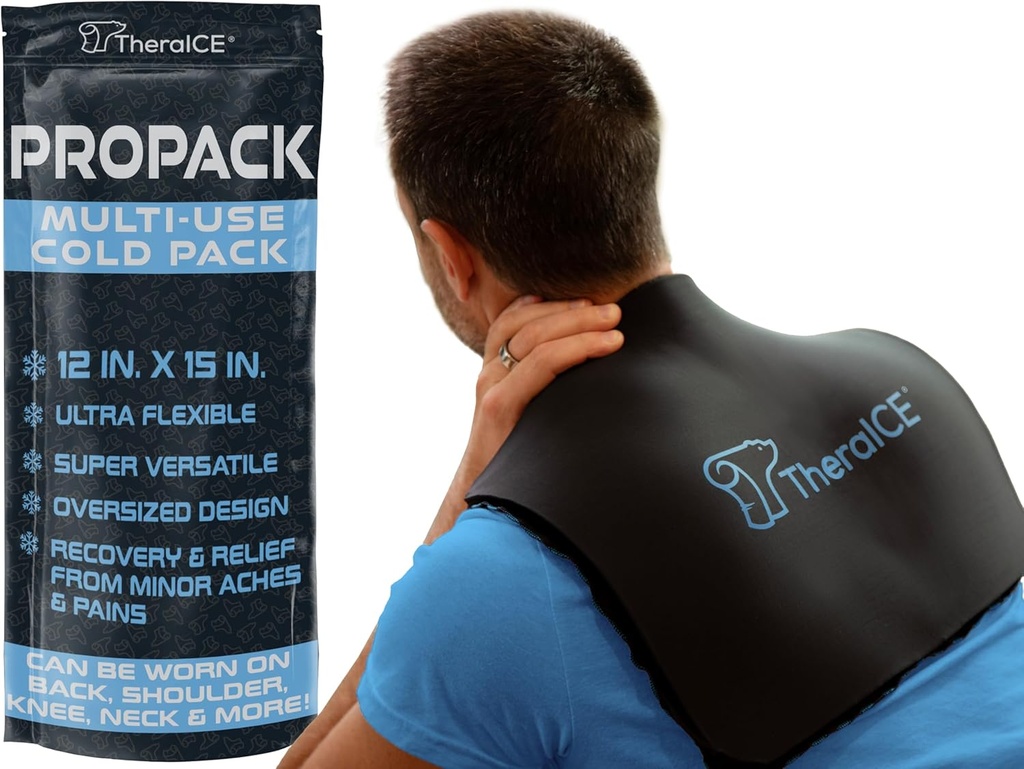 TheraICE PROpack Ψυχρή θεραπεία Επαναχρησιμοποιήσιμο κρύο παγωτατζίδικο Gel - Extra Large 12x15 - Μεγάλη για μυϊκό πόνο στην πλάτη, ώμο, ισχίο γόνατο - υπερμεγέθης πολλαπλών χρήσεων κρύο παγωτάκι για μικρούς πόνους & πόνους