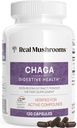 Real Mushroom Chaga Mushroom Κάψουλες – Βιολογικό Chaga Extract σκόνη με εκχύλισμα σκόνης για την ευεξία και την ενεργειακή υποστήριξη– Vegan, μη GMO, 120 κάψουλες – Βιολογικό συμπλήρωμα μανιταριών