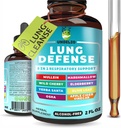 8 in 1 Lung Defense Herbal Extract, Blend (Mullein-Marshmallow-OSHA-Wild Cherry-Elderberry-Yerba Santa-Olive Leaf-ACV) Lung Cleanse, υποστήριξη αναπνευστικού και ανοσοποιητικού συστήματος. Συμπλήρωμα υγρού 2 OZ
