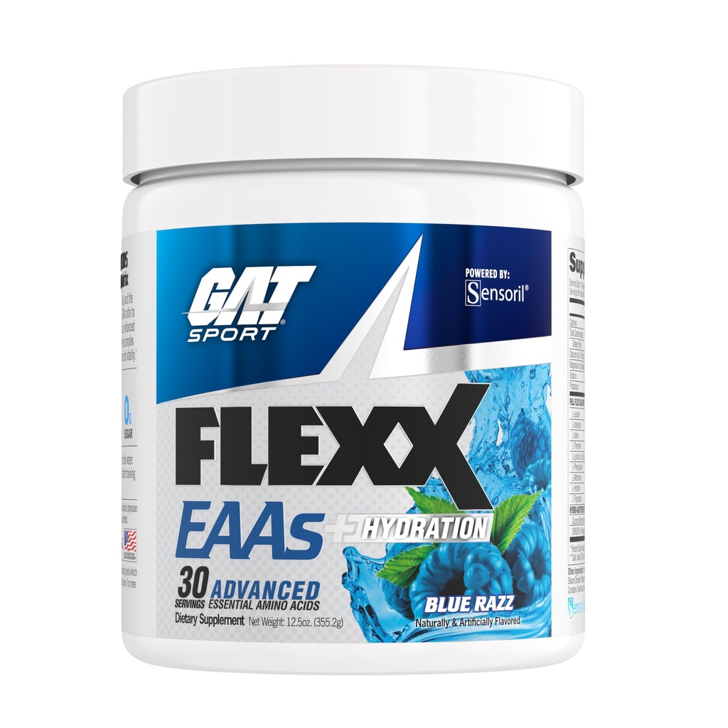 GAT SPORT Flexx EAAs + Ενυδάτωση, Προηγμένα Απαραίτητα Αμινοξέα, 30 Μερίδες (μπλε Razz)