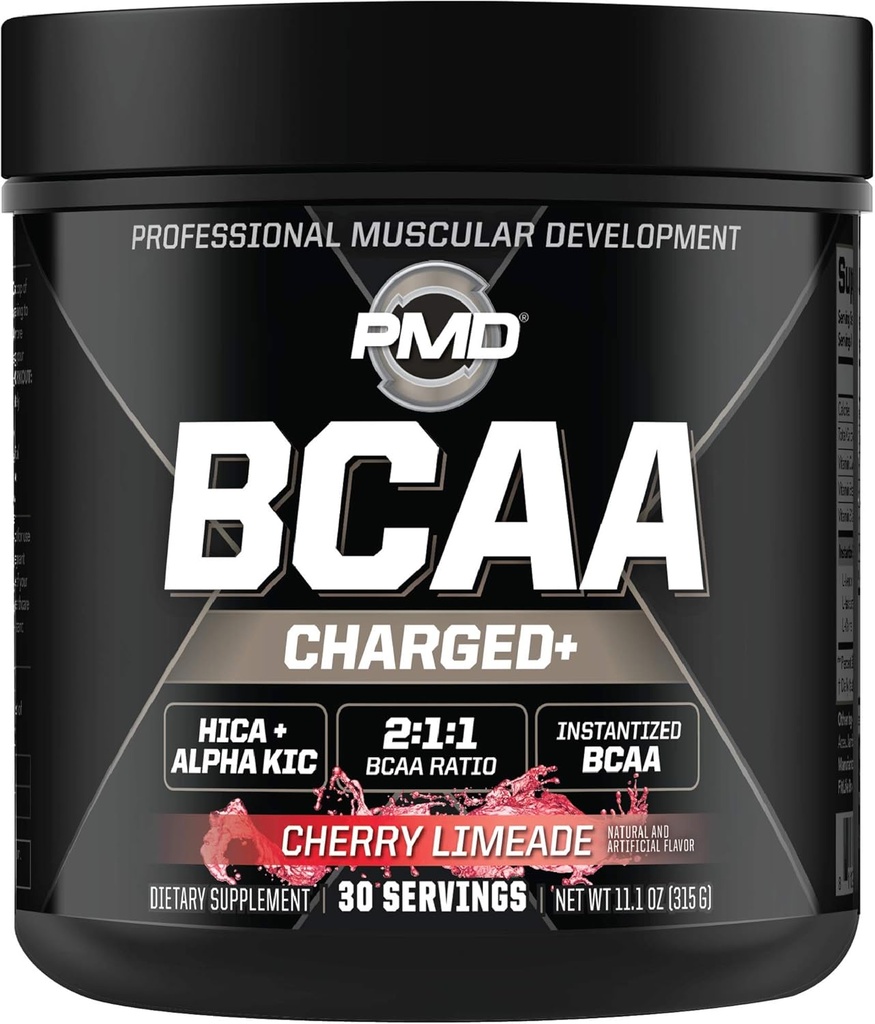 Αθλήματα PMD BCAA Φορτισμένο Delicious Amino Acid Drink Mix για την απόδοση, την ανάκτηση, την αντοχή και την ενυδάτωση - Αύξηση της λειτουργίας μυών για την προπόνηση και την καθημερινή ενέργεια – Cherry Limeade (30 υπηρεσίες)