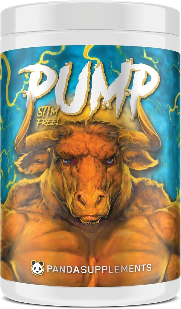 Underground Bio Labs Panda Supps Pump: Stimulant-Free Pre-Workout, No-Clump Formula w/10G L-Citrulline Malate, Alpha GPC, Lions Mane,CognatiQ™, AmentoPump™ 40 Scoops (Peach Gummy Rings)