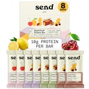 Αποστολή Bars φυτικής βάσης Vegan Healthy Protein Bars, Με Πράσινα (Variety Pack, 8 Bars) – Μόνο πραγματικά συστατικά, Μηδενική Προστιθέμενη Ζάχαρη, Χωρίς Γλουτένη, Χωρίς Γαλακτοκομικά