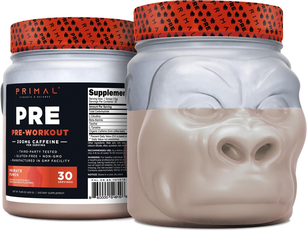 Primal Pre-Educate Primate Punch (30 μερίδες) (Tropical Flavored) - Χωρίς γλουτένη & μη ΓΤΟ