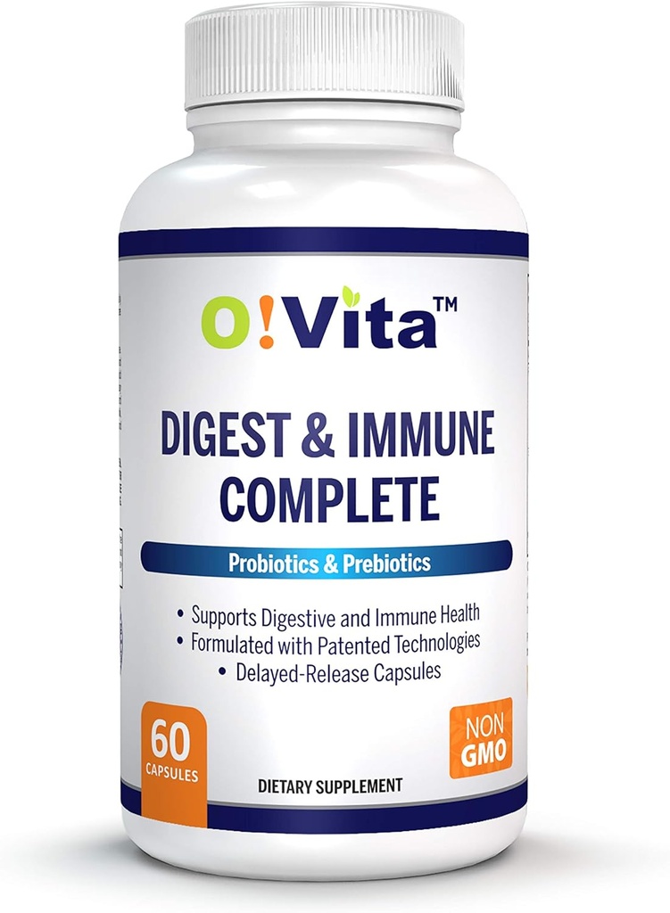 Digest & Immune Complete Probiotics & Prebiotics για γυναίκες & άνδρες, υποστηρίζει Digestive & Gut Υγεία, υποστηρίζει Nutrient-Απορρόφηση & ανοσοποίηση Υγεία (60 κάψουλες μη ΓΤΟ)