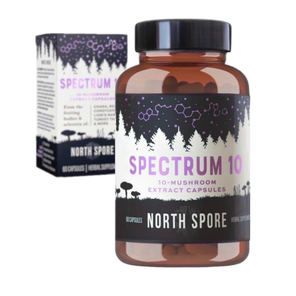 North Spore Organic 'Spectrum 10' High Potency Mushroom Caps 
