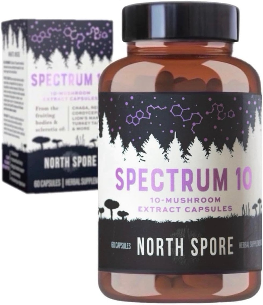 North Spore Organic 'Spectrum 10' High Potency Mushroom Caps 