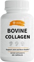 SIRUNES Bovine Collagen Συμπληρώματα για τους άνδρες και τις γυναίκες Ι Υδρολυμένο χόρτο Fed Bovine Collagen Peptides Συμπλήρωμα διατροφής για την κοινή, νευρωνική και οστική υποστήριξη - μη ΓΤΟ, κατά της γήρανσης - 100 κάψουλες