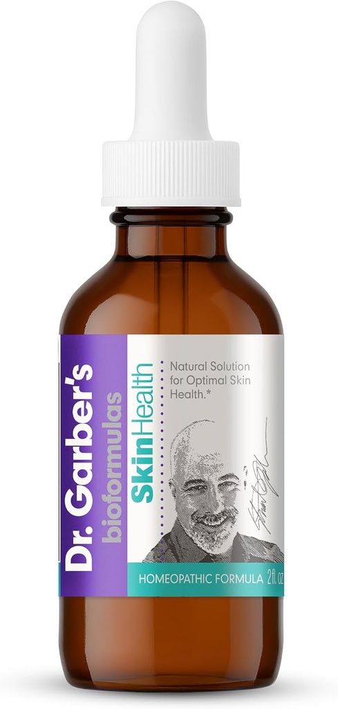 Dr. Garber's Natural Solutions Skin Health Στοματικές σταγόνες - Gemmotherapy Liquid Supplement for Ichy & Dry Skin, Acne, Eczema, & Allergy Relief, Promotes Health Skin to Look and Feel Better - 60ml