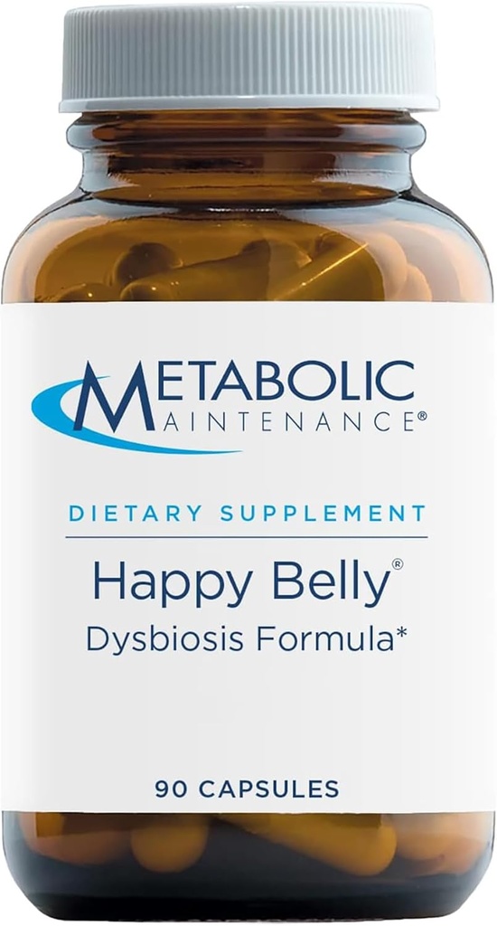 Μεταβολική συντήρηση Happy Belly - Gut, GI + Detox Υποστήριξη με Caprylic Acid, Black Walnut, Olive Leaf + Barberry Συμπλήρωμα - Βοήθεια για τη διατήρηση της φυσιολογικής Digestive Υγείας + Ισορροπία (90 κάψουλες)