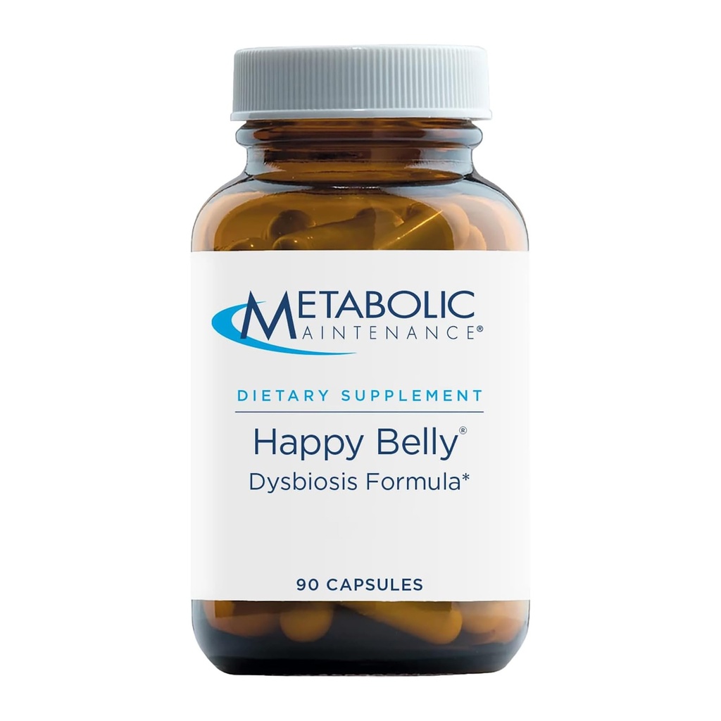Μεταβολική συντήρηση Happy Belly - Gut, GI + Detox Υποστήριξη με Caprylic Acid, Black Walnut, Olive Leaf + Barberry Συμπλήρωμα - Βοήθεια για τη διατήρηση της φυσιολογικής Digestive Υγείας + Ισορροπία (90 κάψουλες)