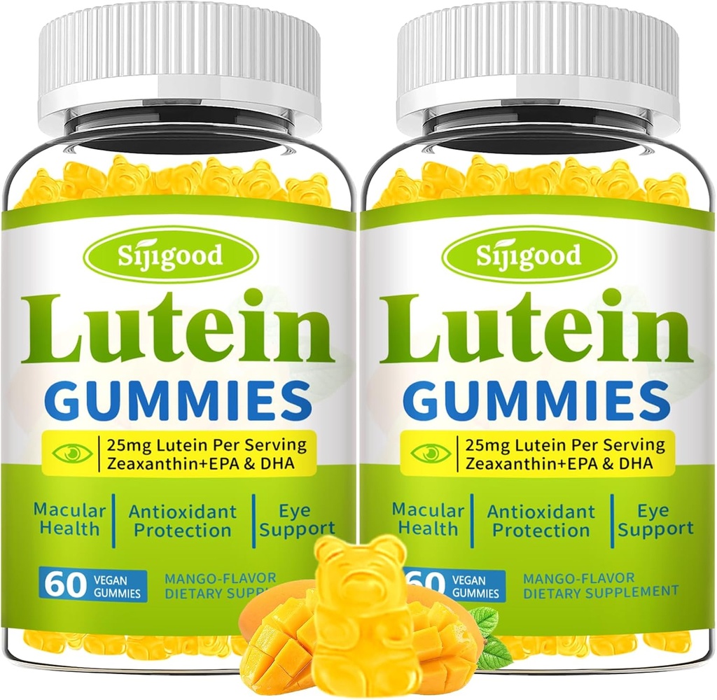 Lutein και Zeaxanthin Συμπληρώματα Gummies με Aspaxanthin & Bilberry Extract - Βιταμίνες ματιών με Omega-3, Βιταμίνες A, C, E, D3 & Ψευδάργυρο για την Υγεία Οράματος - Χωρίς ζάχαρη, Mango Γεύση, 120 Count