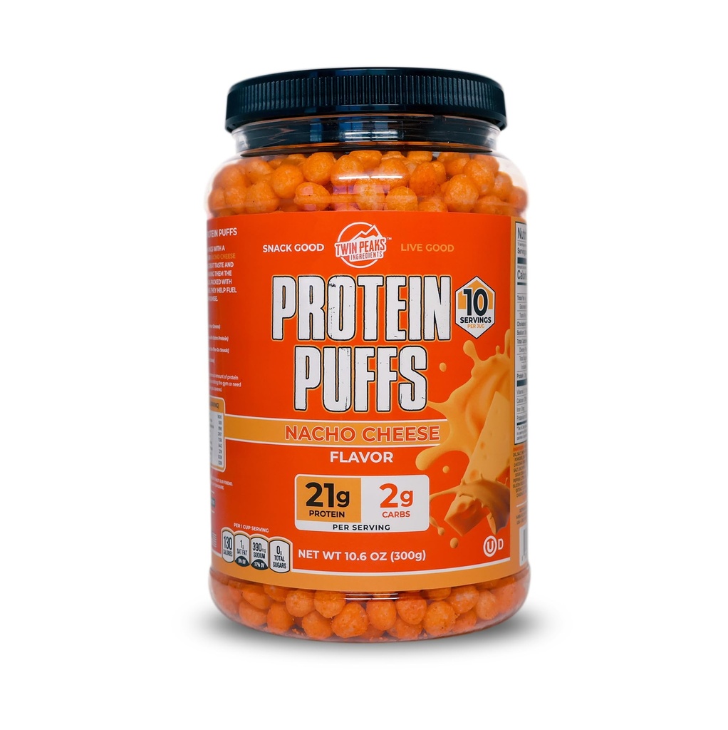 Twin Peaks Protein Puffs - (Τυρί Νάτσο), Κετοφιλικό, Χαμηλό Σνακ Καρμπ (300g, 21g Πρωτεΐνη, 2g Καθαρό Καρβίδια, Υψηλή Πρωτεΐνη, Υγιεινό Σνακ)