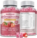 Vegan Collagen Gummies για τις γυναίκες κατά της γήρανσης, το δέρμα, τα νύχια μαλλιών, τύπους κολλαγόνου 1 και 3, Biotin, Sea Moss για τους άνδρες - Χωρίς ζάχαρη, μη GMO, 60 Counts Collagen Συμπληρώματα Gummies