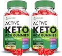 (2 Pack) Ενεργό Keto ACV Gummies Advanced Formula 1000MG ActiveKeto Keto Gummies Apple Cider Vinegar Formulated with Ρόδι με σκόνη χυμού τεύτλων B12 Vegan Non GMO 120 Gummys