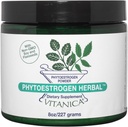 Vitanica Phytoestrogen Herbal Non-GMO PMS, Συμπλήρωμα ανακούφισης από την εμμηνόπαυση για γυναίκες, ορμονική ισορροπία, νυχτερινός ιδρώτας & καυτή λάμψη ανακούφιση, σόγια ισοφλαβόνες, Vegan, σκόνη 8 Oz (Φυτοοιστρογόνο βοτανικό Pro Logo)