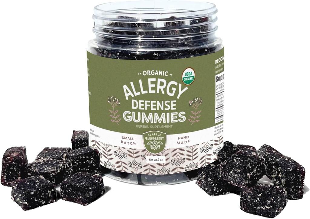 Άλεργος Άμυνα Gummies – Νοστιμότατο, χωρίς γλουτένη, χωρίς ζελατίνη συμπλήρωμα βοτάνων με ισχυρό αλλεργικό Οφέλη Κατασκευασμένο από μόνο οργανικά συστατικά σε μικρές παρτίδες στις ΗΠΑ - 7oz
