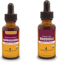 Herb Pharm Ashwagandha & Rhodiola Root Extracts για Ενέργεια, Ζωτικότητα, Αντοχή & Σταμίνα, Αλκοόλ-ελεύθερο Γλυκερίτης & Βιολογικό Αλκοόλ από ζαχαροκάλαμο, 1 Oz Κάθε